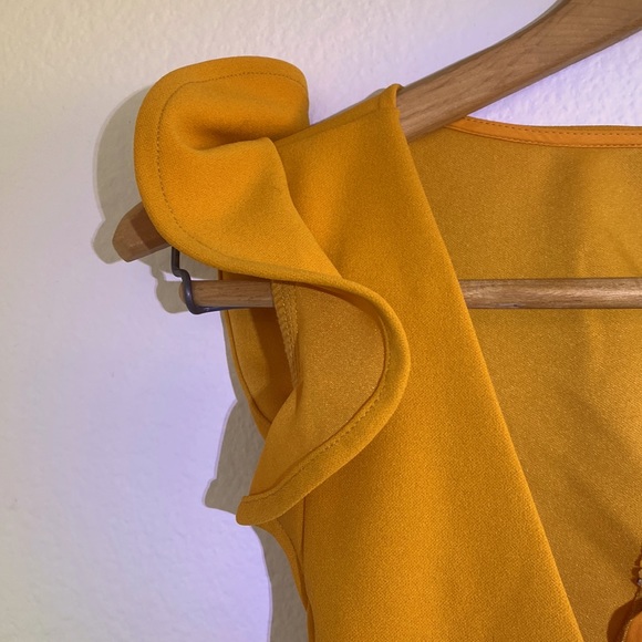 Selfie Leslie Take Note Frill Dress in Mustard - Picture 5 of 13
